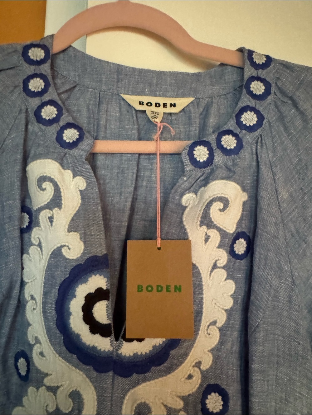Boden Light Blue Embroidered Maxi Dress - Picture 8 of 10